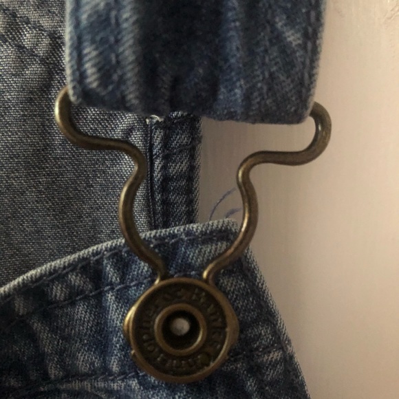 Christmas Jean Overalls Reindeer overalls blue denim cut offs Ladies medium - Picture 4 of 15